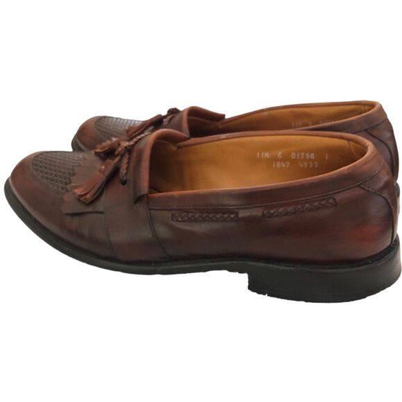 Allen Edmonds Cody Loafers 11.5 Brown Leather Tassel Kiltie Woven Classic Men’s - Picture 8 of 15